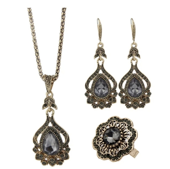 Turkish Vintage Style Jewelry Set forWomen,NEW,3Pcs,WeddingHandmadeGift - Picture 6 of 10